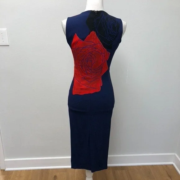 SportMax Midi Sheath Dress Womens 4 Sleeveless Floral Teacher Career Business - Picture 8 of 15